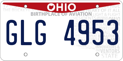 OH license plate GLG4953