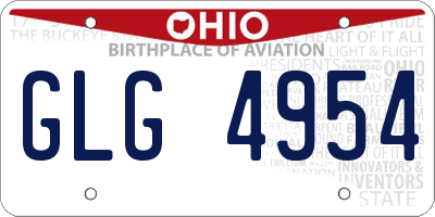 OH license plate GLG4954