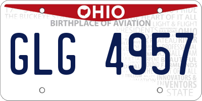OH license plate GLG4957
