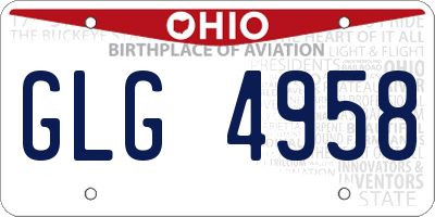 OH license plate GLG4958