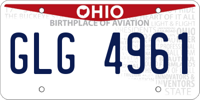 OH license plate GLG4961