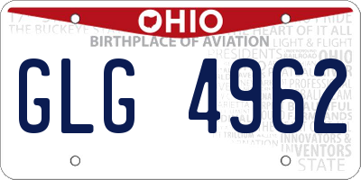 OH license plate GLG4962