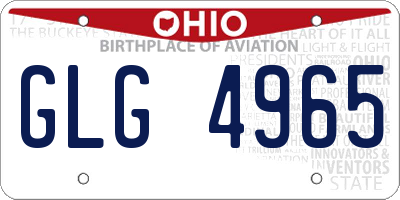OH license plate GLG4965