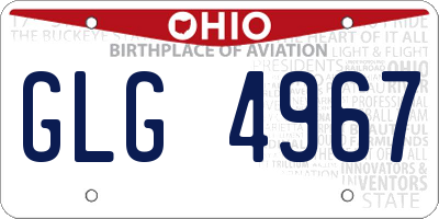 OH license plate GLG4967