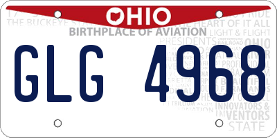 OH license plate GLG4968