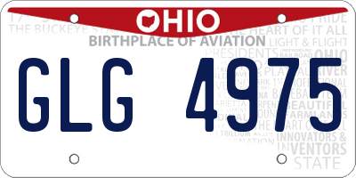 OH license plate GLG4975