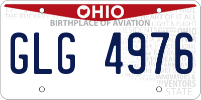OH license plate GLG4976