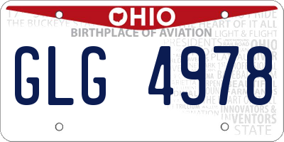 OH license plate GLG4978