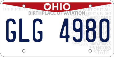 OH license plate GLG4980