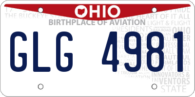 OH license plate GLG4981