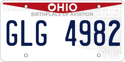 OH license plate GLG4982