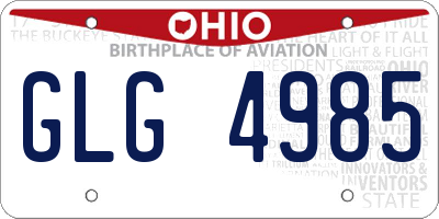 OH license plate GLG4985