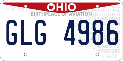 OH license plate GLG4986