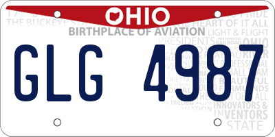 OH license plate GLG4987