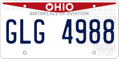 OH license plate GLG4988