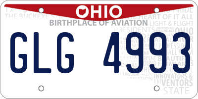 OH license plate GLG4993
