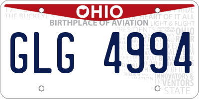 OH license plate GLG4994