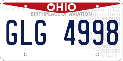 OH license plate GLG4998