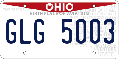 OH license plate GLG5003