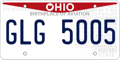OH license plate GLG5005