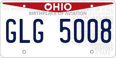 OH license plate GLG5008