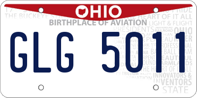 OH license plate GLG5011