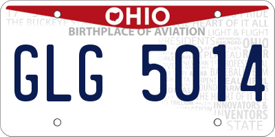 OH license plate GLG5014