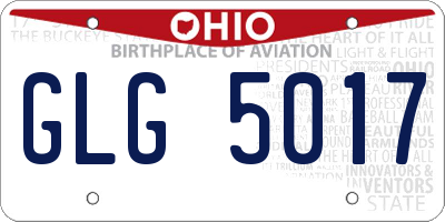 OH license plate GLG5017