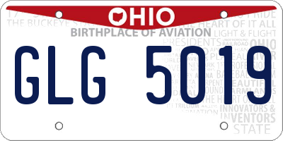 OH license plate GLG5019