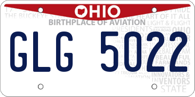 OH license plate GLG5022