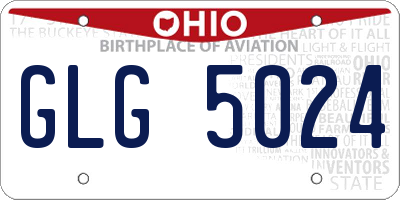 OH license plate GLG5024