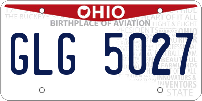 OH license plate GLG5027