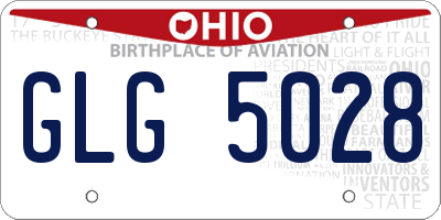 OH license plate GLG5028