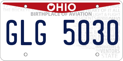 OH license plate GLG5030