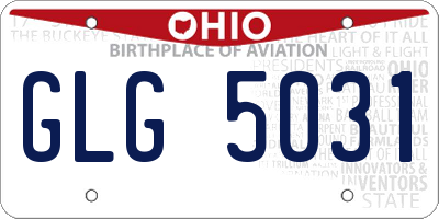 OH license plate GLG5031