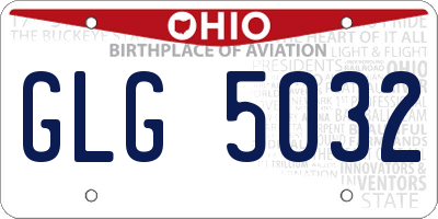 OH license plate GLG5032