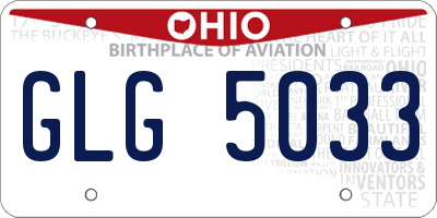 OH license plate GLG5033