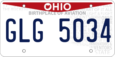 OH license plate GLG5034