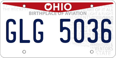 OH license plate GLG5036