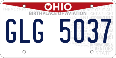 OH license plate GLG5037