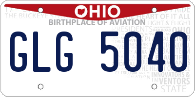 OH license plate GLG5040