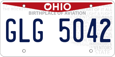 OH license plate GLG5042
