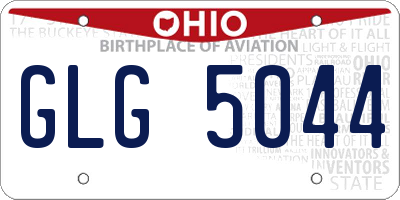 OH license plate GLG5044