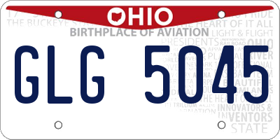 OH license plate GLG5045