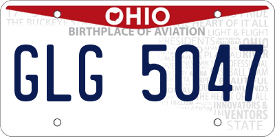 OH license plate GLG5047