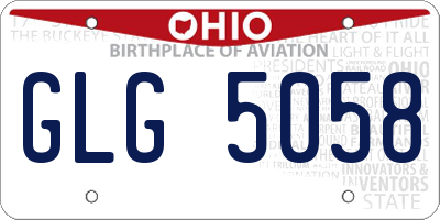 OH license plate GLG5058
