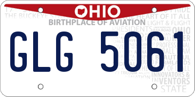 OH license plate GLG5061