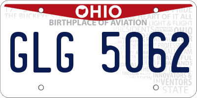 OH license plate GLG5062