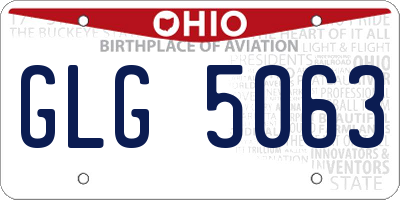 OH license plate GLG5063