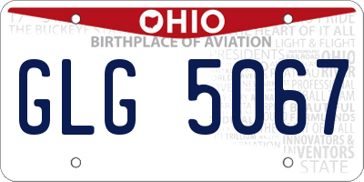 OH license plate GLG5067